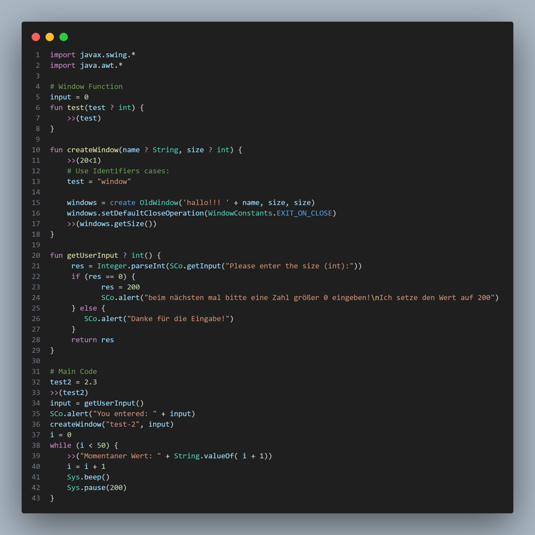 My own programming language JSS